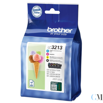 Original Brother LC-3213VALDR Tintenpatrone MultiPack Bk,C,M,Y, 4x400 Seiten ISO/IEC 19752 VE=4
