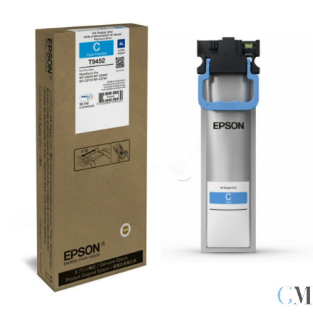 Original Epson C13T945240/T9452 Tintenpatrone cyan High-Capacity, 5.000 Seiten 38ml