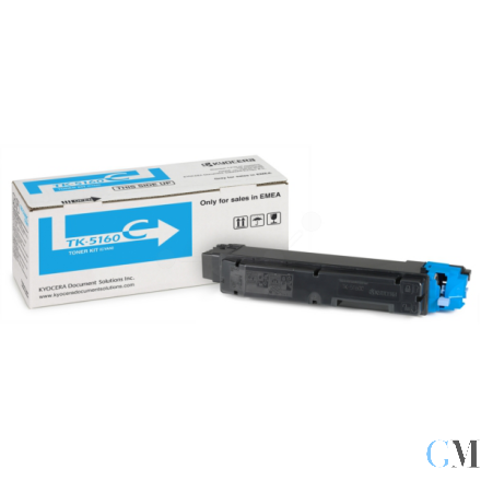 Original Kyocera 1T02NTCNL0/TK-5160C Toner-Kit cyan, 12.000 Seiten ISO/IEC 19798