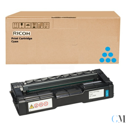 Original Ricoh 407532 Toner cyan, 4.000 Seiten ISO/IEC 19798
