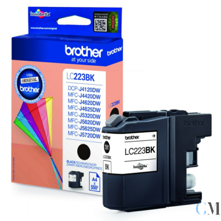 Original Brother LC-223BK Tintenpatrone schwarz, 550 Seiten ISO/IEC 24711 11.8ml