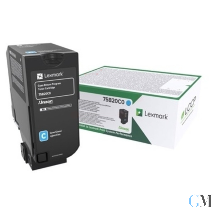 Original Lexmark 75B20C0 Toner-Kit cyan return program, 10.000 Seiten ISO/IEC 19752