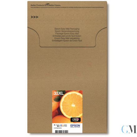 Original Epson C13T33574510/33XL Tintenpatrone MultiPack High-Capacity Bk,C,M,Y,PBK Easymail 12,2ml+3x8,9ml+8,1ml VE=5