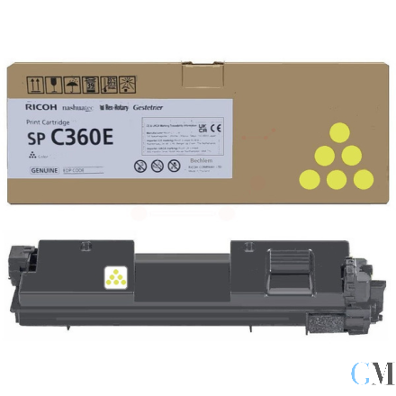 Original Ricoh 408191/SPC360E Toner-Kit gelb, 1.500 Seiten ISO/IEC 19752