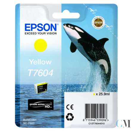 Original Epson C13T76044010/T7604 Tintenpatrone gelb, 2.100 Seiten 25,9ml