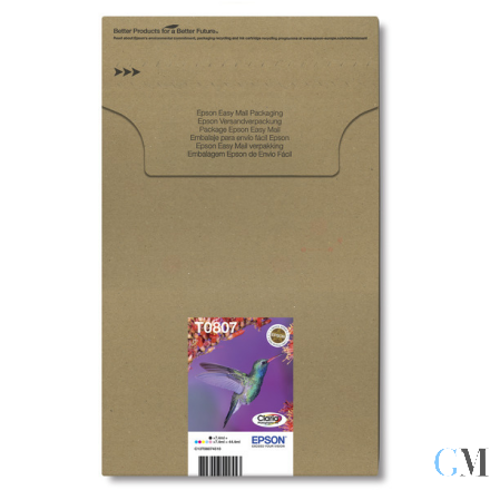 Original Epson C13T08074510/T0807 Tintenpatrone MultiPack Bk,C,M,Y,LC,LM EasyMail 6x7,4ml VE=6