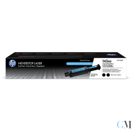 Original HP W1143AD/143AD Toner-Kit Doppelpack, 2x2.500 Seiten ISO/IEC 19752 VE=2