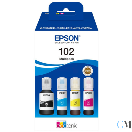 Original Epson C13T03R640/102 Tintenflasche MultiPack Bk,C,M,Y 127ml + 3x70ml VE=4