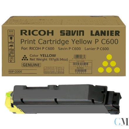 Original Ricoh 408317/PC600 Toner-Kit gelb, 12.000 Seiten ISO/IEC 19752