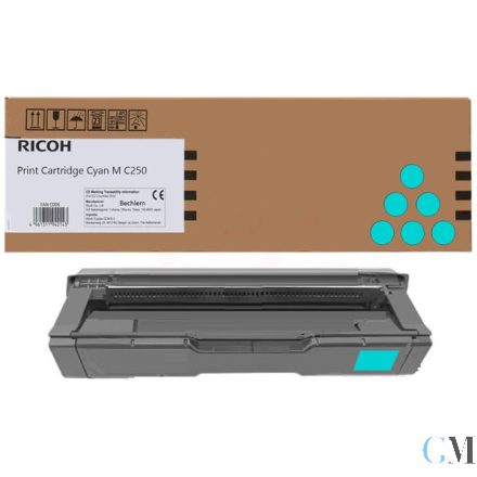 Original Ricoh 408341/TYPE MC250H Toner cyan, 6.300 Seiten/5%