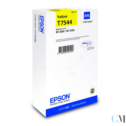 Original Epson C13T75444N/T7544 Tintenpatrone gelb, 7.000 Seiten ISO/IEC 24711 69ml