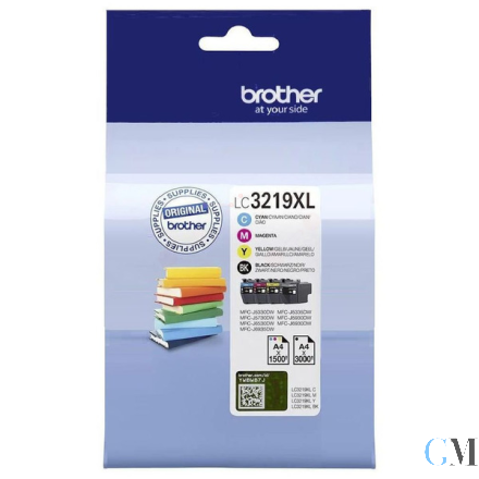 Original Brother LC-3219XLVAL Tintenpatrone MultiPack Bk,C,M,Y 3000pg + 3x1500pg VE=4