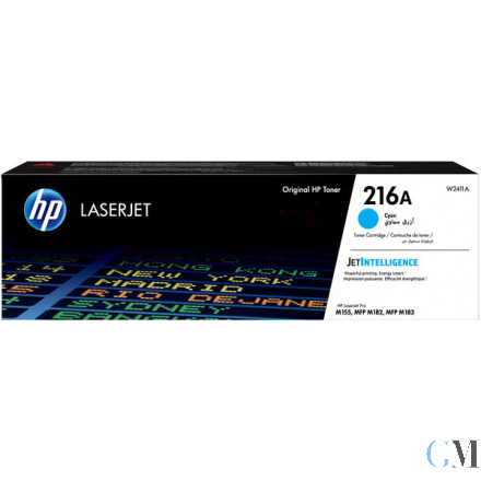 Original HP W2411A/216A Tonerkartusche cyan, 850 Seiten ISO/IEC 19752
