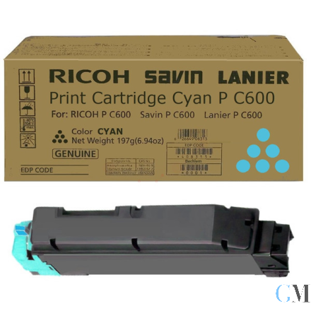 Original Ricoh 408315/PC600 Toner-Kit cyan, 12.000 Seiten ISO/IEC 19752