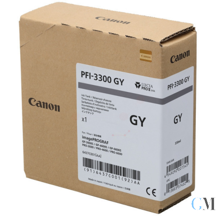 Original Canon 6437C001/PFI-3300GY Tintenpatrone grau 330ml