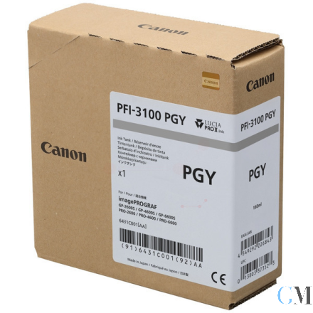 Original Canon 6431C001/PFI-3100PGY Tintenpatrone fotograu 160ml