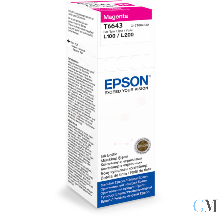 Original Epson C13T66434A/T6643 Tintenflasche magenta, 6.500 Seiten 70ml