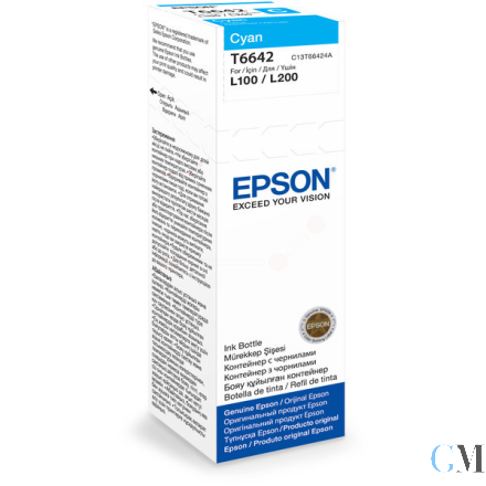 Original Epson C13T66424A/T6642 Tintenflasche cyan, 6.500 Seiten 70ml