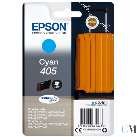 Original Epson C13T05G24010/405 Tintenpatrone cyan, 300 Seiten 5.4ml