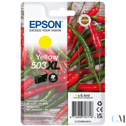 Original Epson C13T09R44010/503XL Tintenpatrone gelb High-Capacity, 470 Seiten 6,4ml