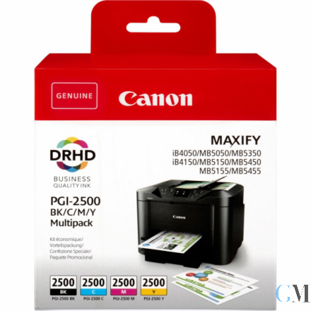 Original Canon 9290B006/PGI-2500BKCMY Tintenpatrone MultiPack Bk,C,M,Y 29,1ml + 3 x 9,6ml VE=4