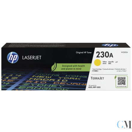 Original HP W2302A/230A Tonerkartusche gelb, 1.800 Seiten ISO/IEC 19798