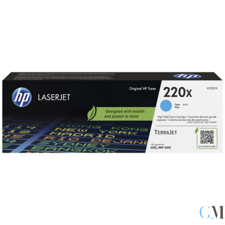 Original HP W2201X/220X Tonerkartusche cyan High-Capacity, 5.500 Seiten ISO/IEC 19798