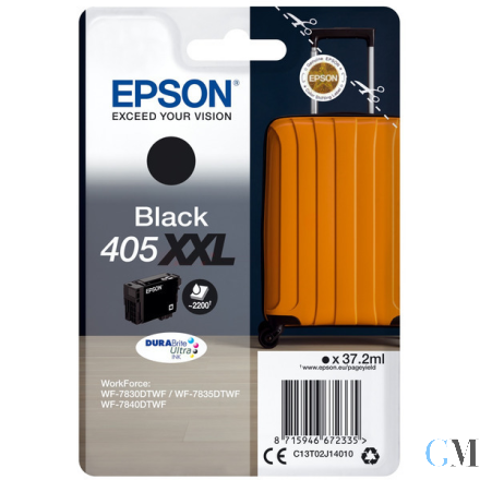 Original Epson C13T02J14010/405XXL Tintenpatrone schwarz extra High-Capacity, 2.200 Seiten 37.2ml