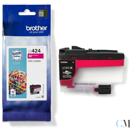 Original Brother LC-424M Tintenpatrone magenta, 750 Seiten ISO/IEC 19752