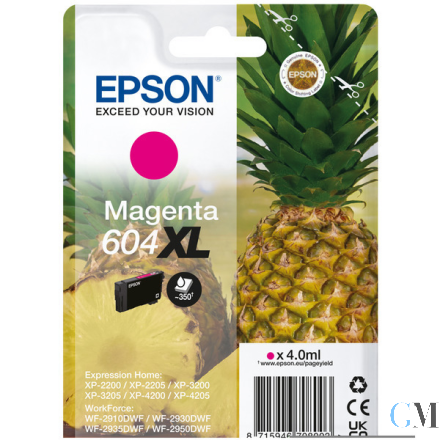 Original Epson C13T10H34010/604XL Tintenpatrone magenta High-Capacity, 350 Seiten 4ml