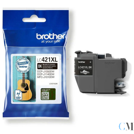 Original Brother LC-421XLBK Tintenpatrone schwarz, 500 Seiten