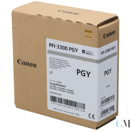 Original Canon 6442C001/PFI-3300PGY Tintenpatrone fotograu 330ml