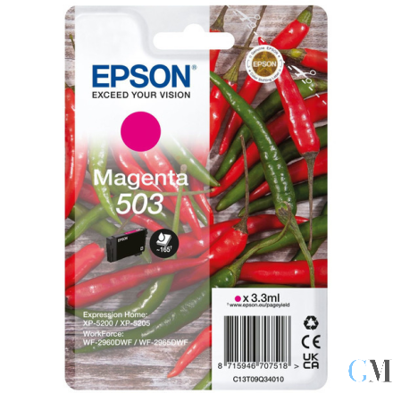 Original Epson C13T09Q34010/503 Tintenpatrone magenta, 165 Seiten 3,3ml