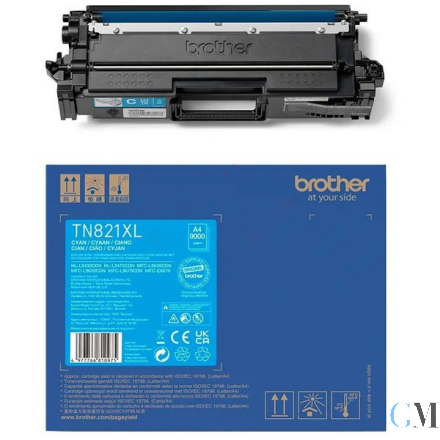Original Brother TN-821XLC Toner-Kit cyan, 9.000 Seiten ISO/IEC 19752