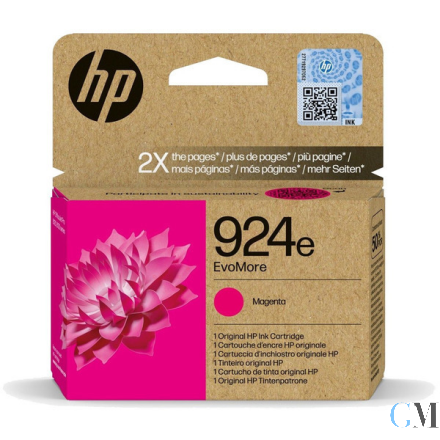 Original HP 4K0U8NE/924E Tintenpatrone magenta EvoMore, 800 Seiten ISO/IEC 19752