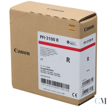 Original Canon 6427C001/PFI-3100R Tintenpatrone rot 160ml