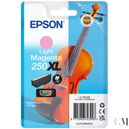 Original Epson C13T16P64010/250XL Tintenpatrone magenta hell High-Capacity, 740 Seiten 8,9ml