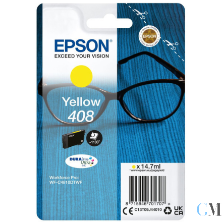 Original Epson C13T09J44010/408 Tintenpatrone gelb, 1.100 Seiten ISO/IEC 24711 14.7ml
