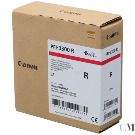 Original Canon 6438C001/PFI-3300R Tintenpatrone rot 330ml