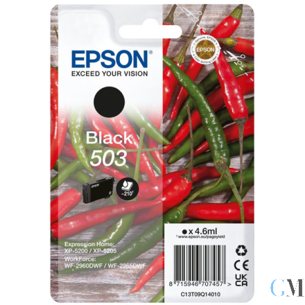 Original Epson C13T09Q14010/503 Tintenpatrone schwarz, 210 Seiten 4,6ml