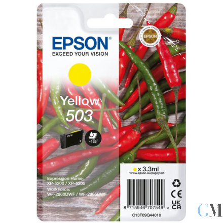 Original Epson C13T09Q44010/503 Tintenpatrone gelb, 165 Seiten 3,3ml