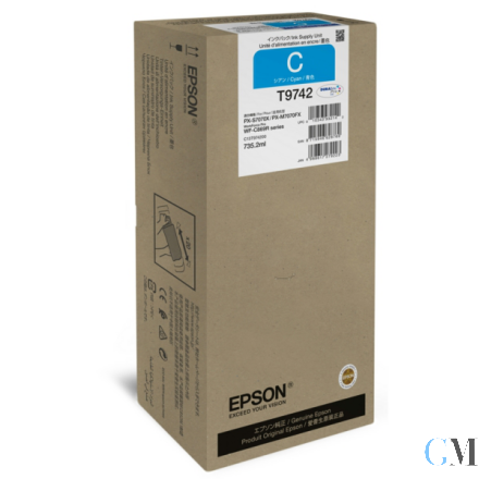Original Epson C13T97420N/T9742 Tintenpatrone cyan, 84.000 Seiten 735.2ml