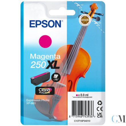 Original Epson C13T16P34010/250XL Tintenpatrone magenta High-Capacity, 740 Seiten 8,9ml
