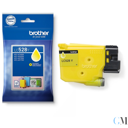 Original Brother LC-528Y Tintenpatrone gelb extra High-Capacity, 5.000 Seiten ISO/IEC 19752