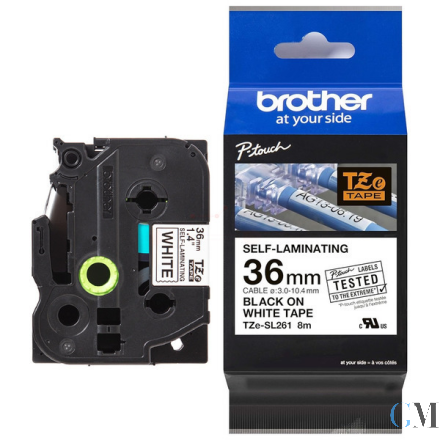 Original Brother TZE-SL261 DirectLabel schwarz auf weiss selbstlaminierend 36mm x 8m