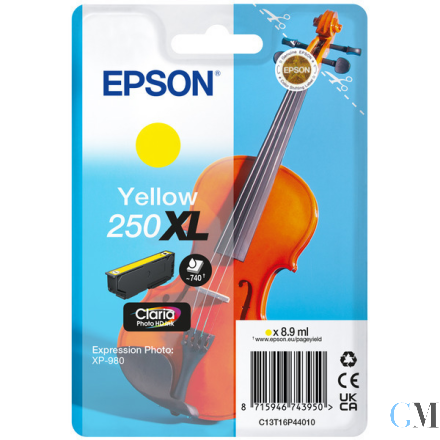 Original Epson C13T16P44010/250XL Tintenpatrone gelb High-Capacity, 740 Seiten 8,9ml