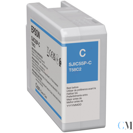Original Epson C13T58C240/SJI-C-55-C Tintenpatrone cyan 80ml