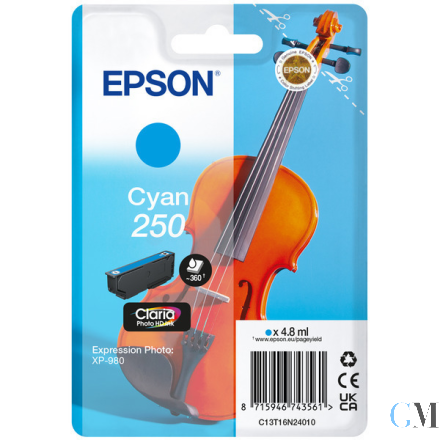 Original Epson C13T16N24010/250 Tintenpatrone cyan, 360 Seiten 4,8ml