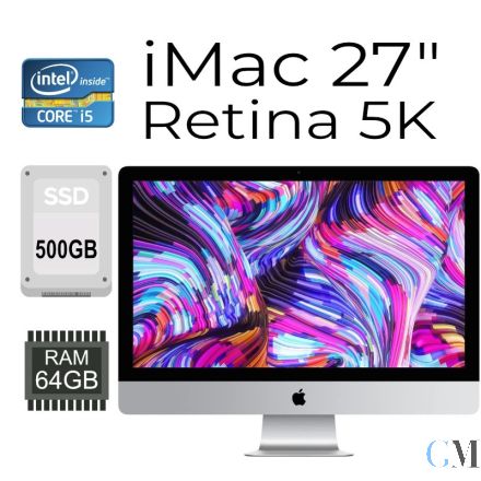 Apple iMac 27" Retina 5K 2019 i5-8500 64GB 500 GB NVME SSD Radeon Pro 570X 4GB