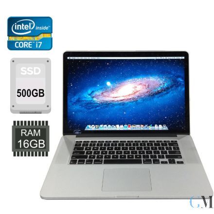 Apple MacBook Pro A1398 15´ 100% Mid 2015 11,4 i7-4770HQ 2,2GHz 500GB 16GB